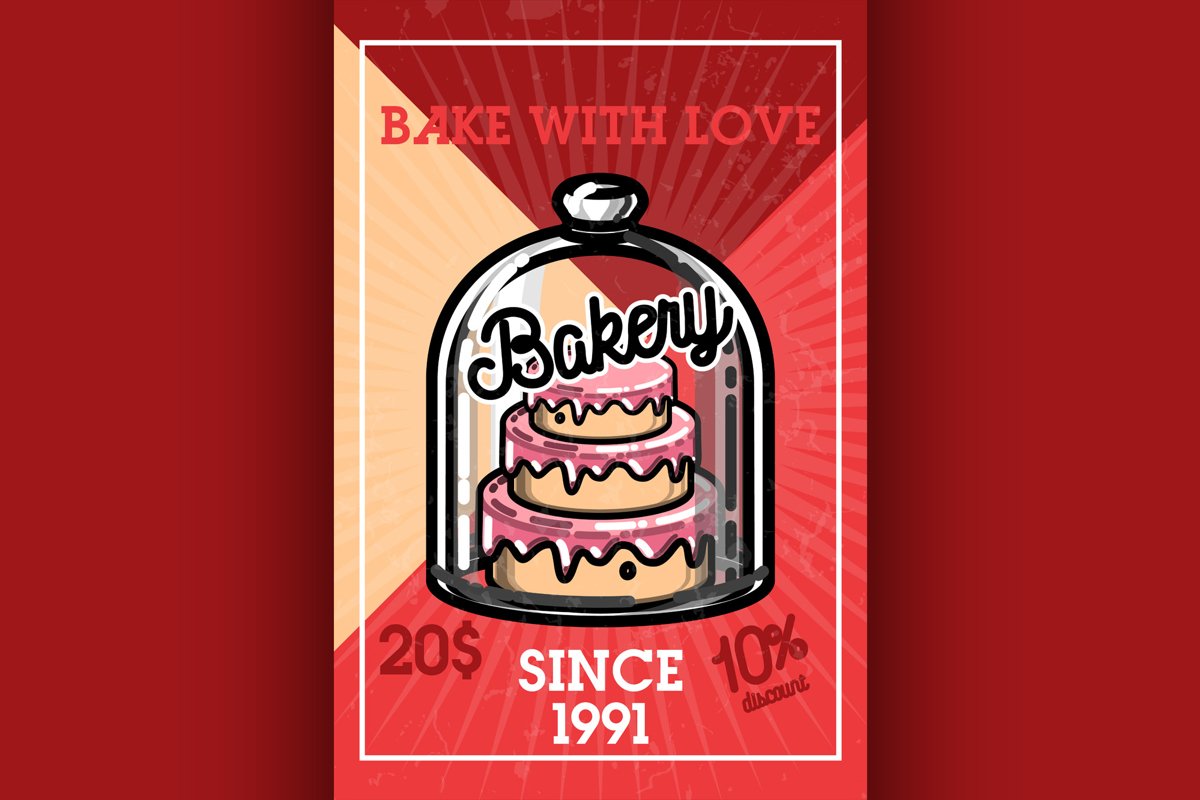 Color vintage bakery banner example image 1