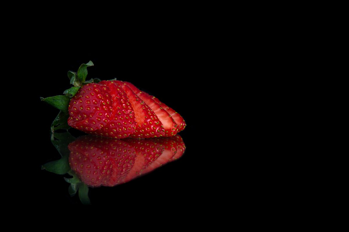 sliced strawberry with a place for text example image 1