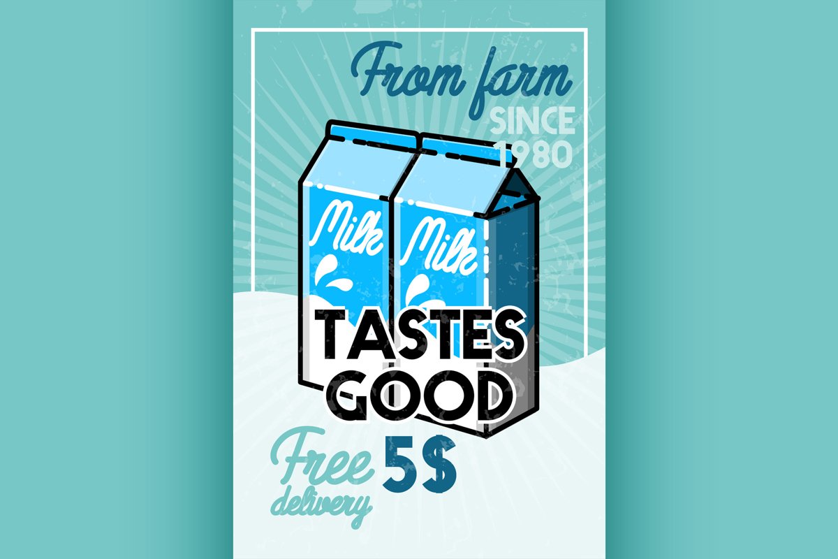 Color vintage milk banner example image 1