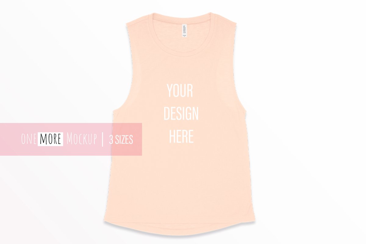 Bella Canvas 8803 Mockup | Muscle Tank Mockup | Peach example image 1