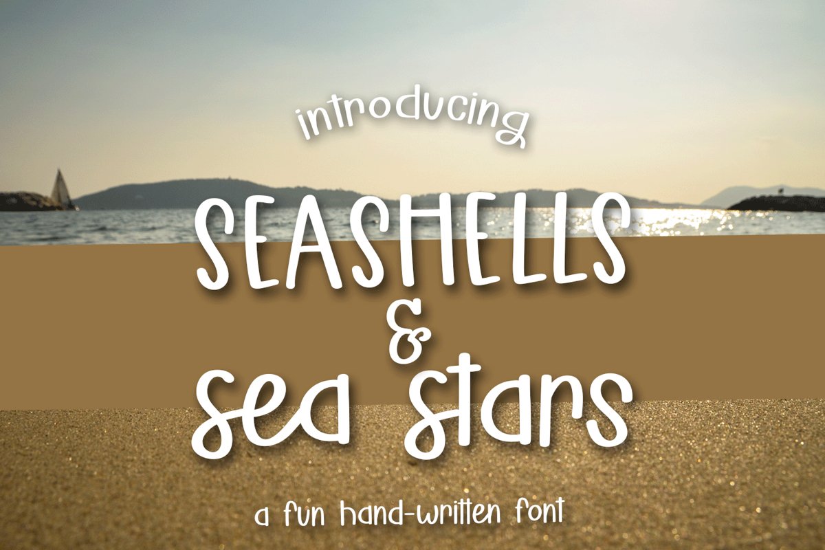 Seashells & Seas Stars - A Fun Hand-Written Font example image 1