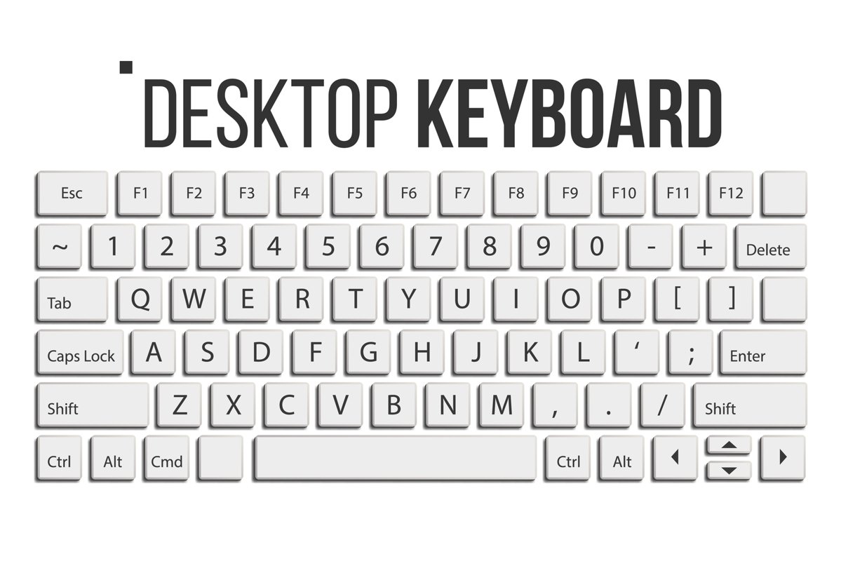 Keyboard Isolated Vector. Layout Template. Classic Keyboard. example image 1