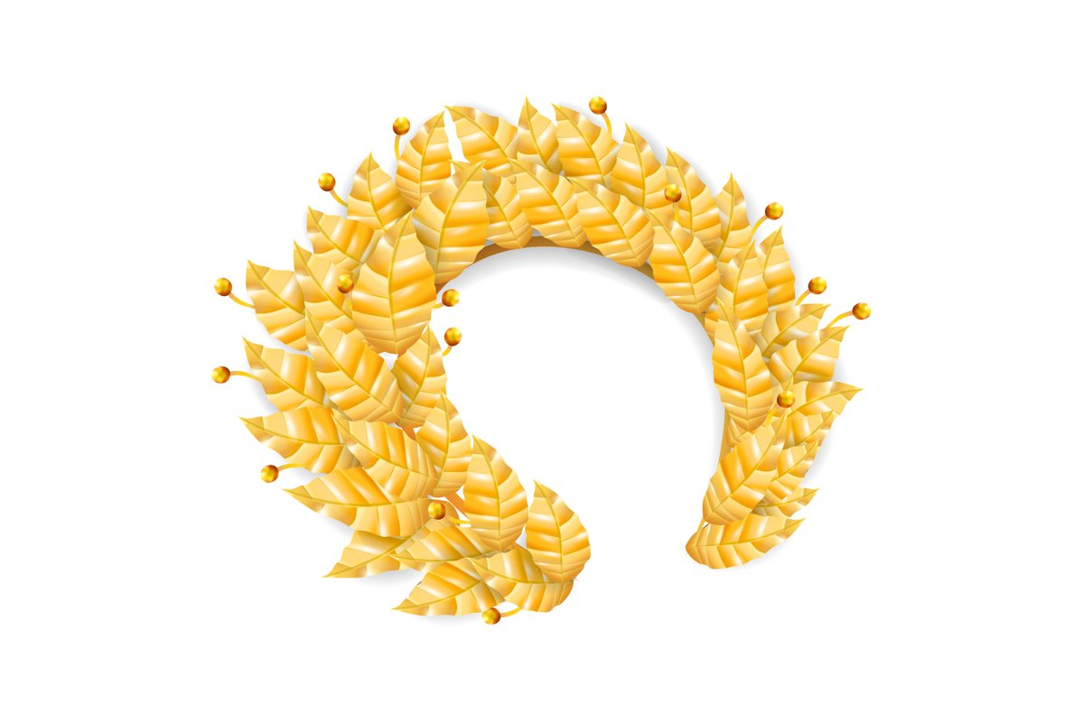 Laurel Crown. Greek Wreath With Golden Leaves example image 1