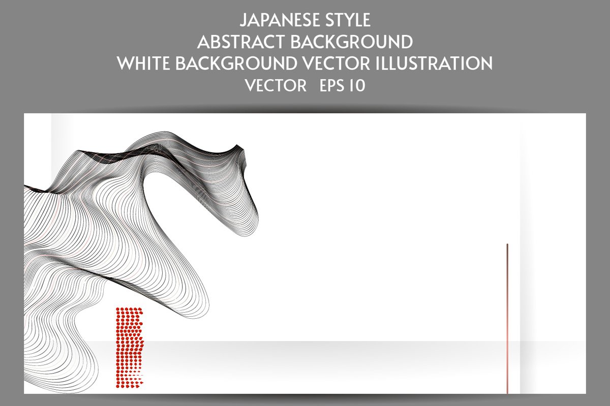 Abstract Japanese style white background with lines eps 10 example image 1
