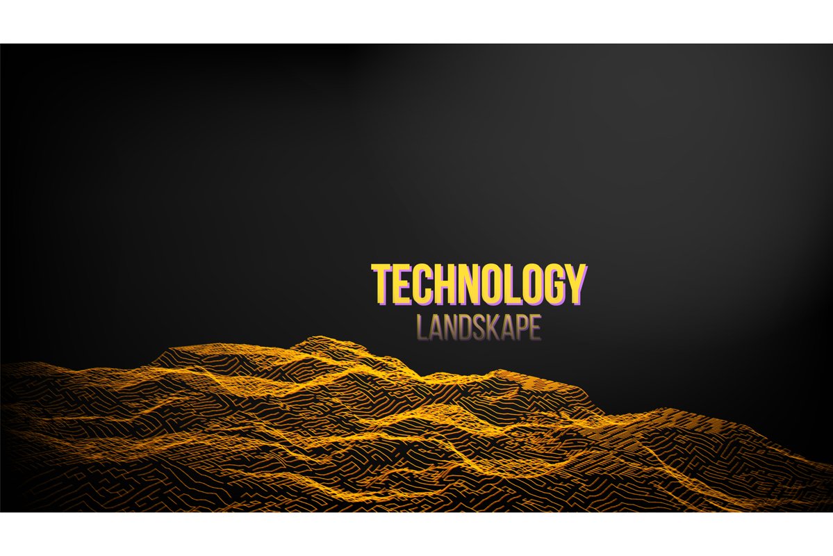Abstract Digital Landscape Background Vector. Emitting In example image 1