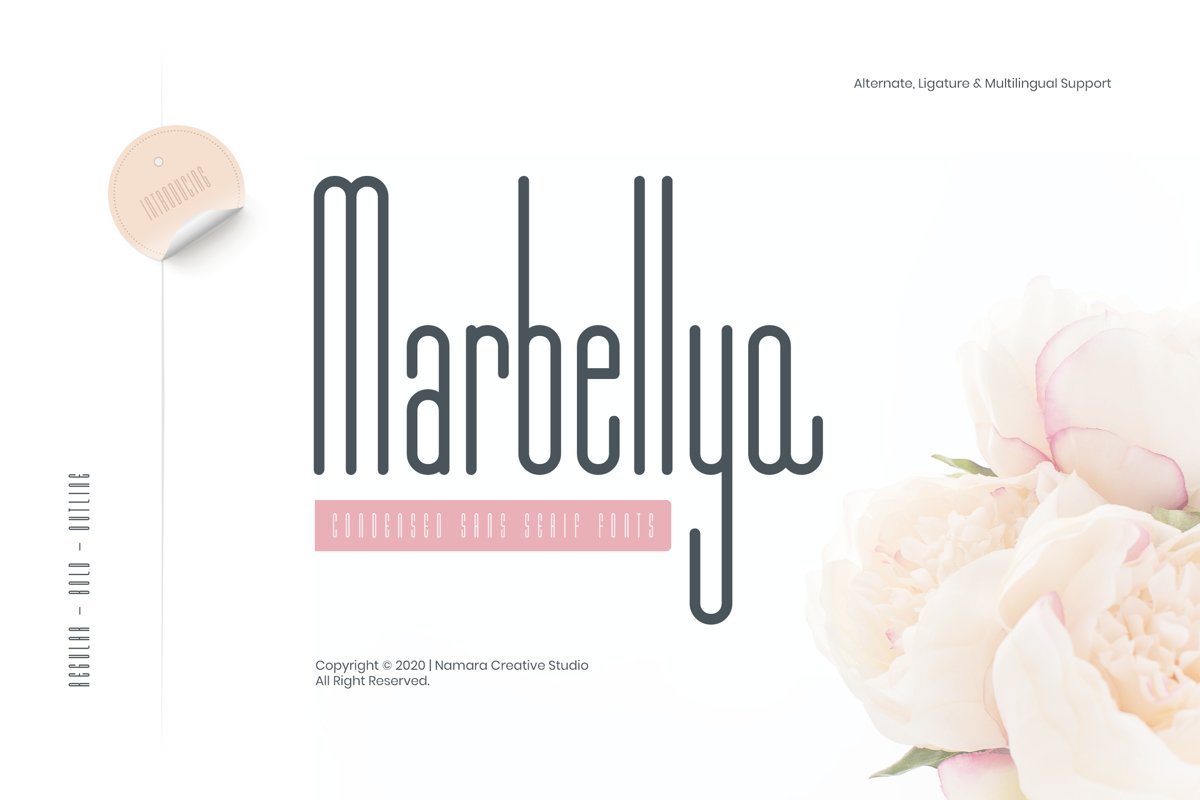 Marbellya Condensed Sans Serif Fonts example image 1