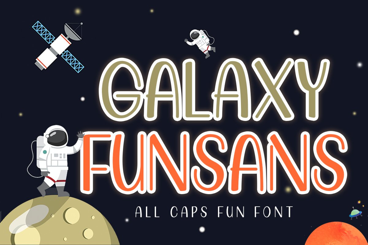 Galaxy Funsans | All Caps Fun Font example image 1