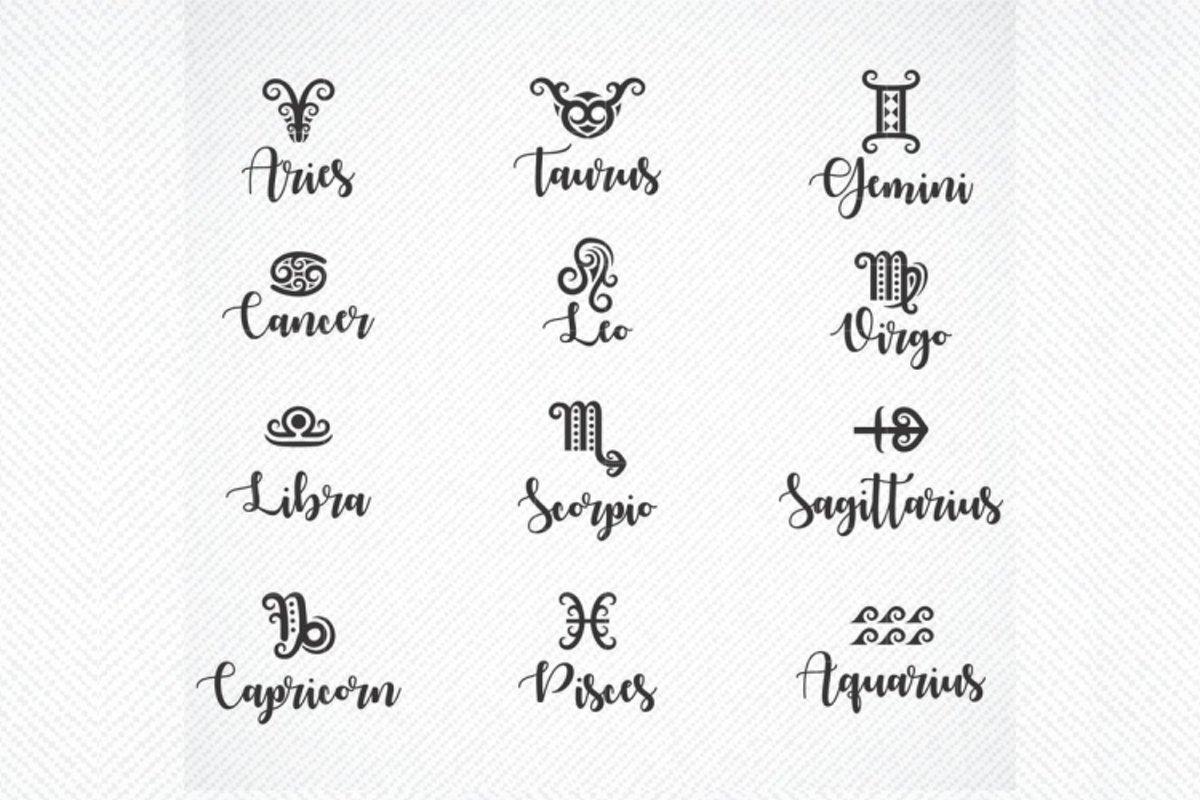 Astrology svg, zodiac signs svg, Zodiac Signs Cut Files example image 1