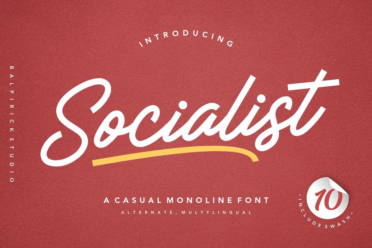 Socialist a Casual Monoline Font example image 1