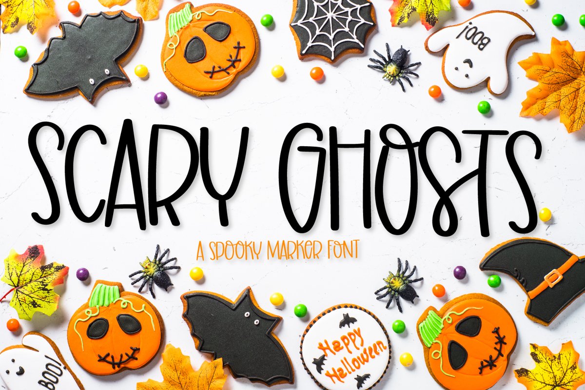 Scary Ghosts - A Spooky Marker Font example image 1