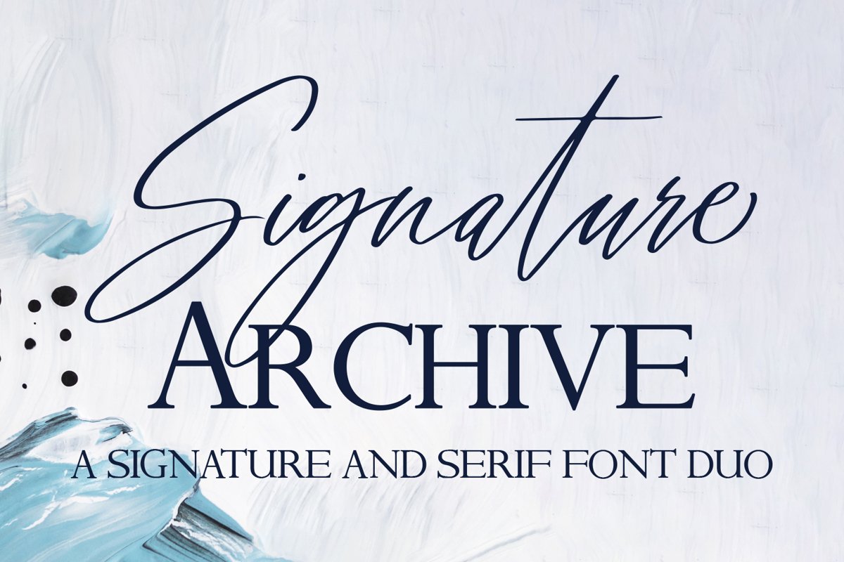 Signature Archive - A Signature and Serif Font Duo example image 1