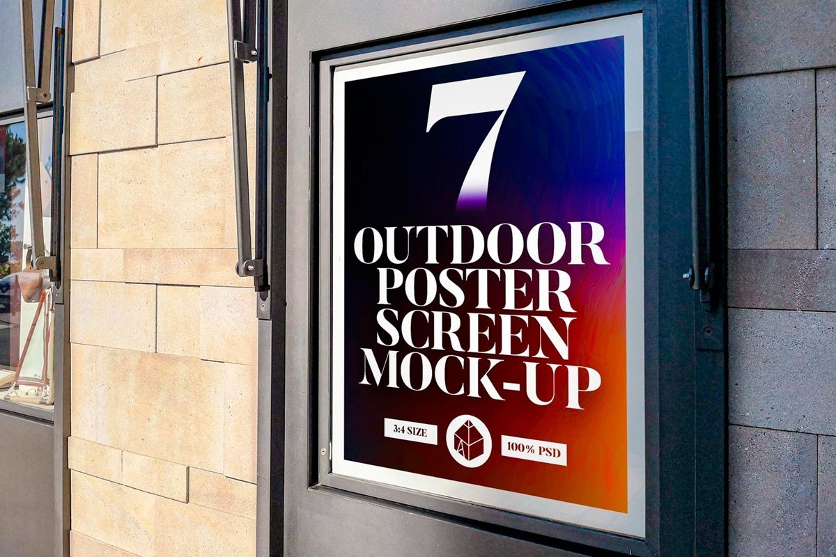 Outdoor Poster Screen Mock-Ups 2 example image 1