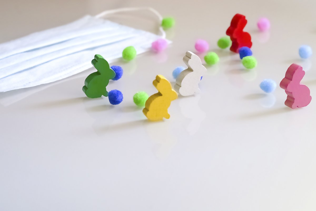 Creative Easter composition of coloful eggs example image 1