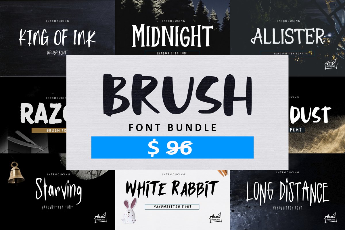 Brush Font Bundle example image 1