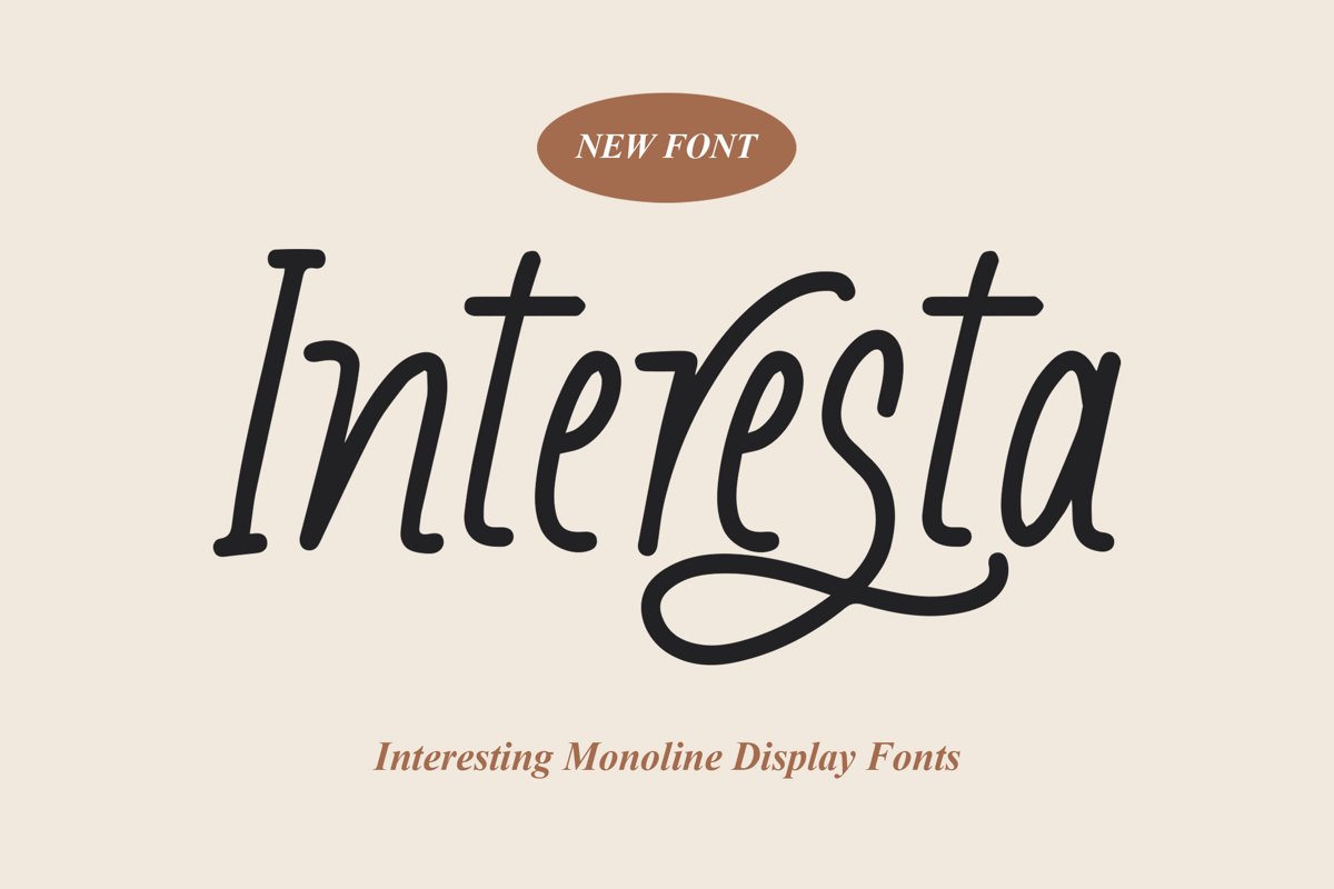 Interesta - Display Monoline Fonts example image 1