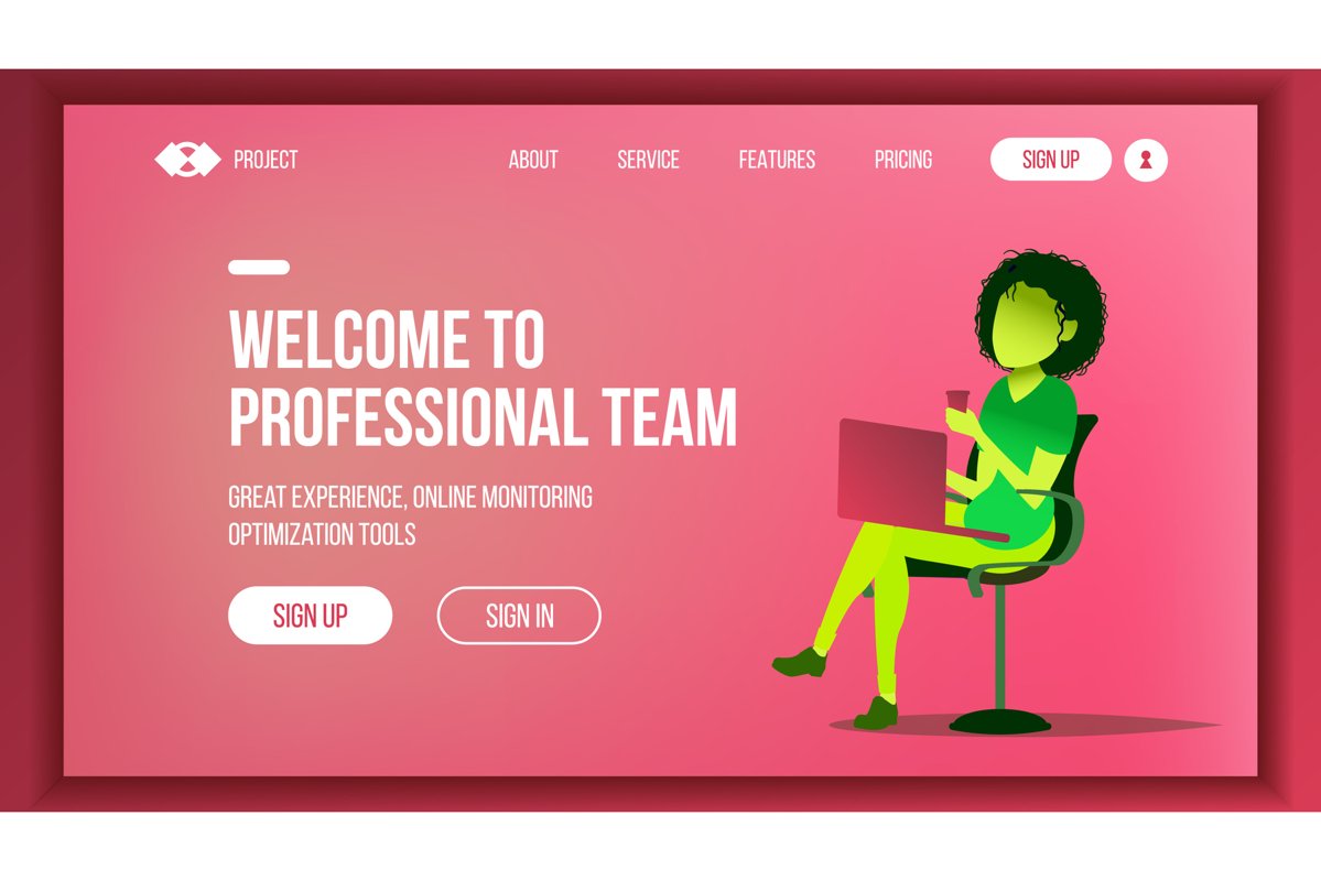 Landing Web Page Design Vector. Website Business Concept. example image 1