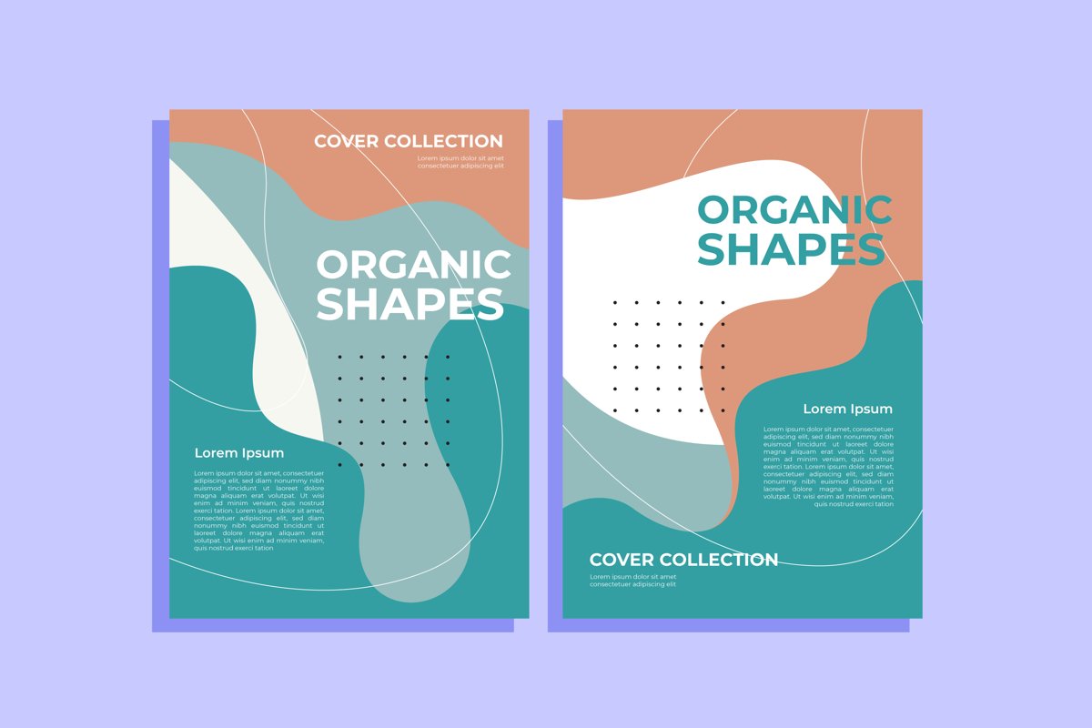 Cover Template Collection With Organic Shapes example image 1