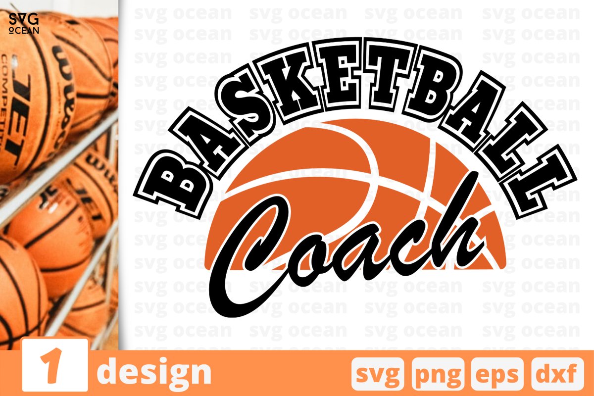 BASKETBALL COACH SVG | Basketball coach cricut | Coach print example image 1