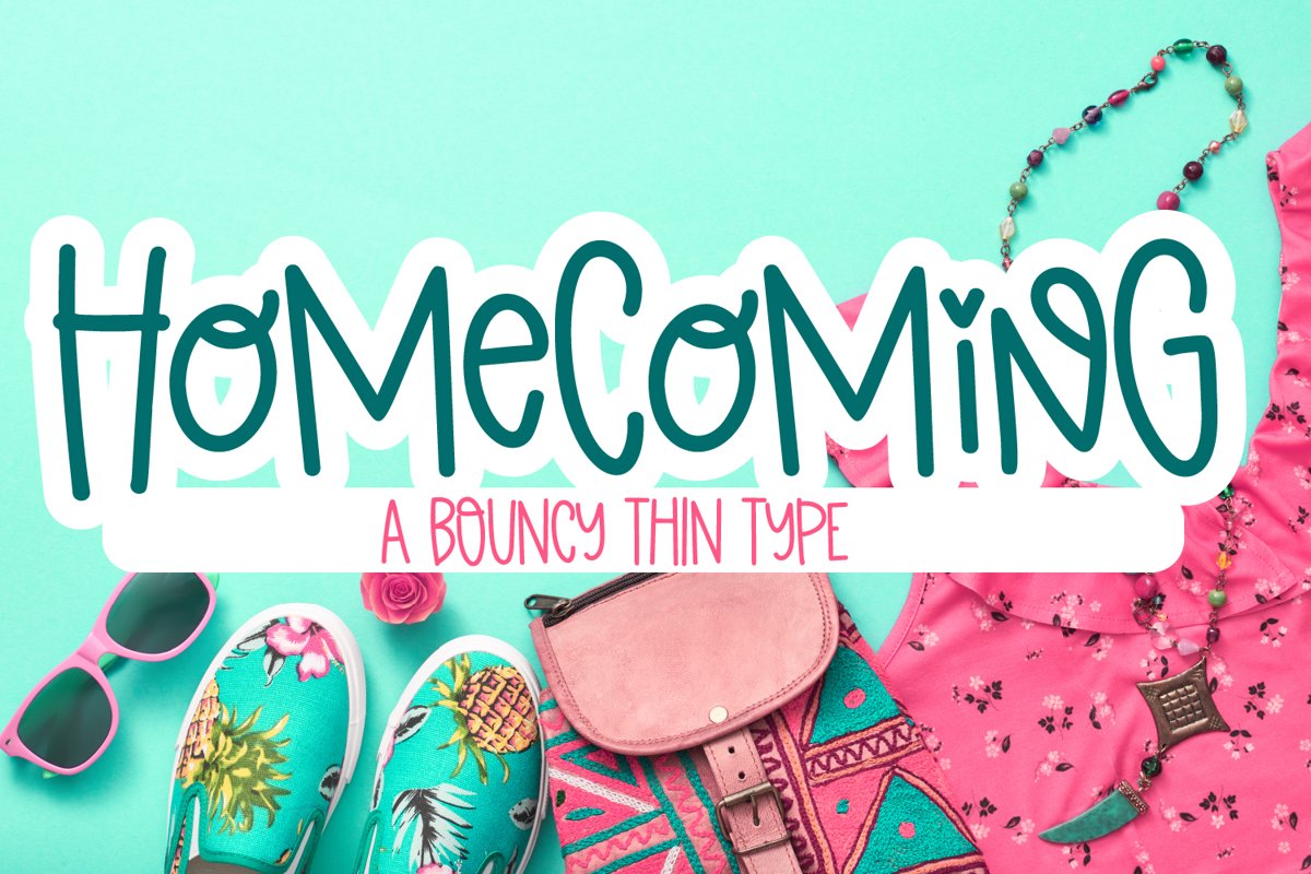Homecoming - A Bouncy Thin Monoline Font example image 1