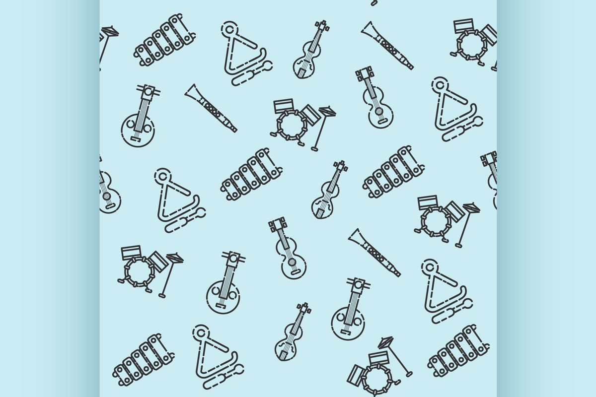Musical instruments pattern example image 1