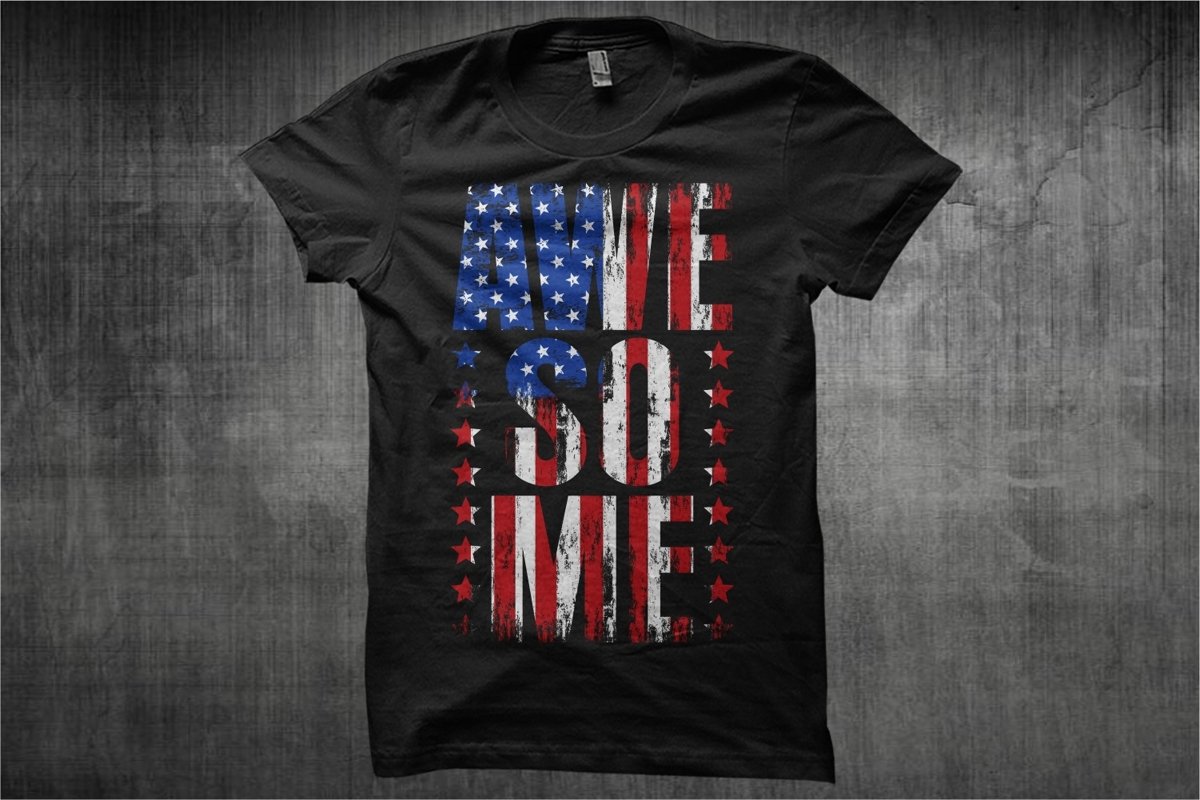 Awesome Text USA Flag - Typography Awesome USA Flag example image 1