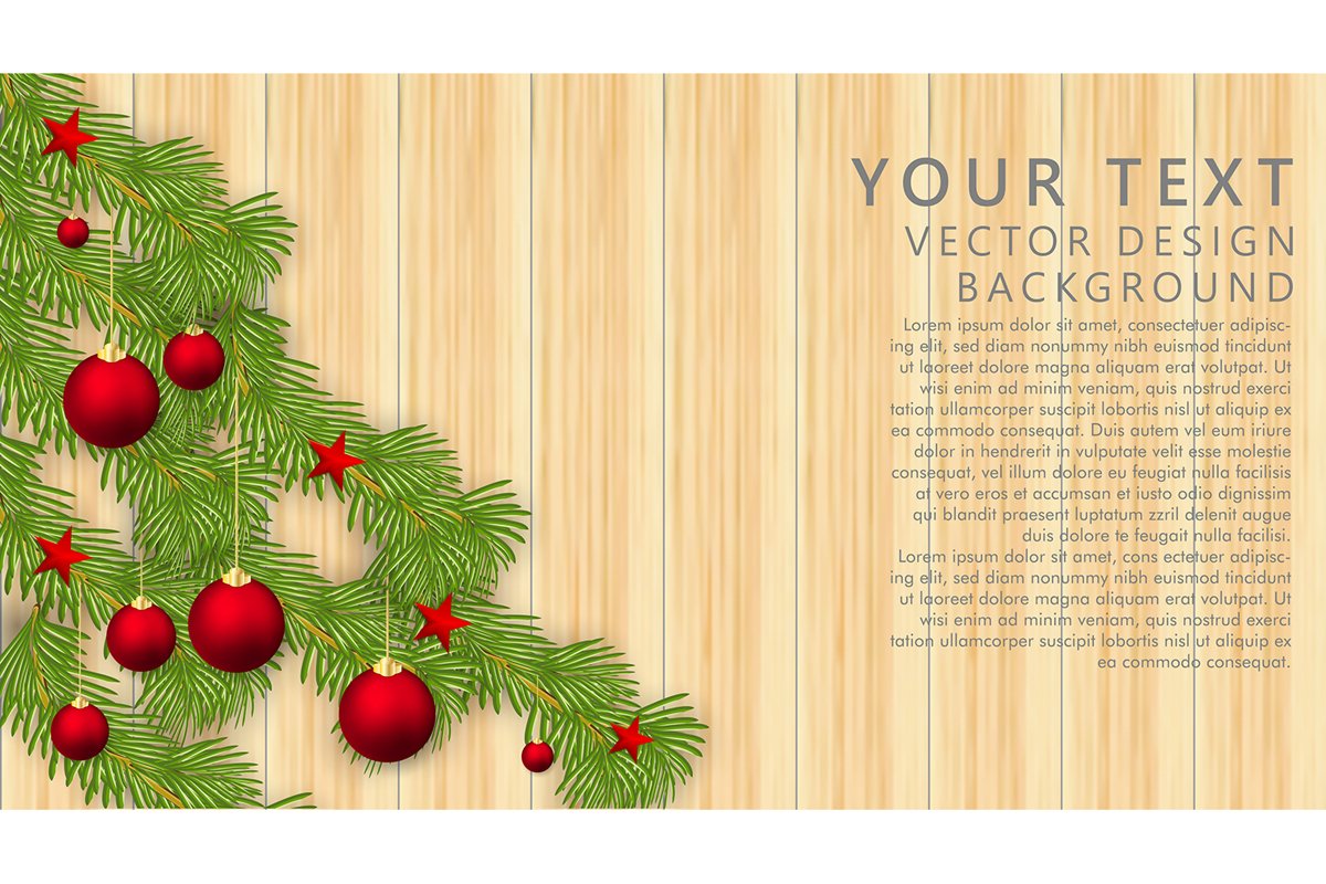 Merry Christmas Vector Ornaments with red balls, candy example image 1