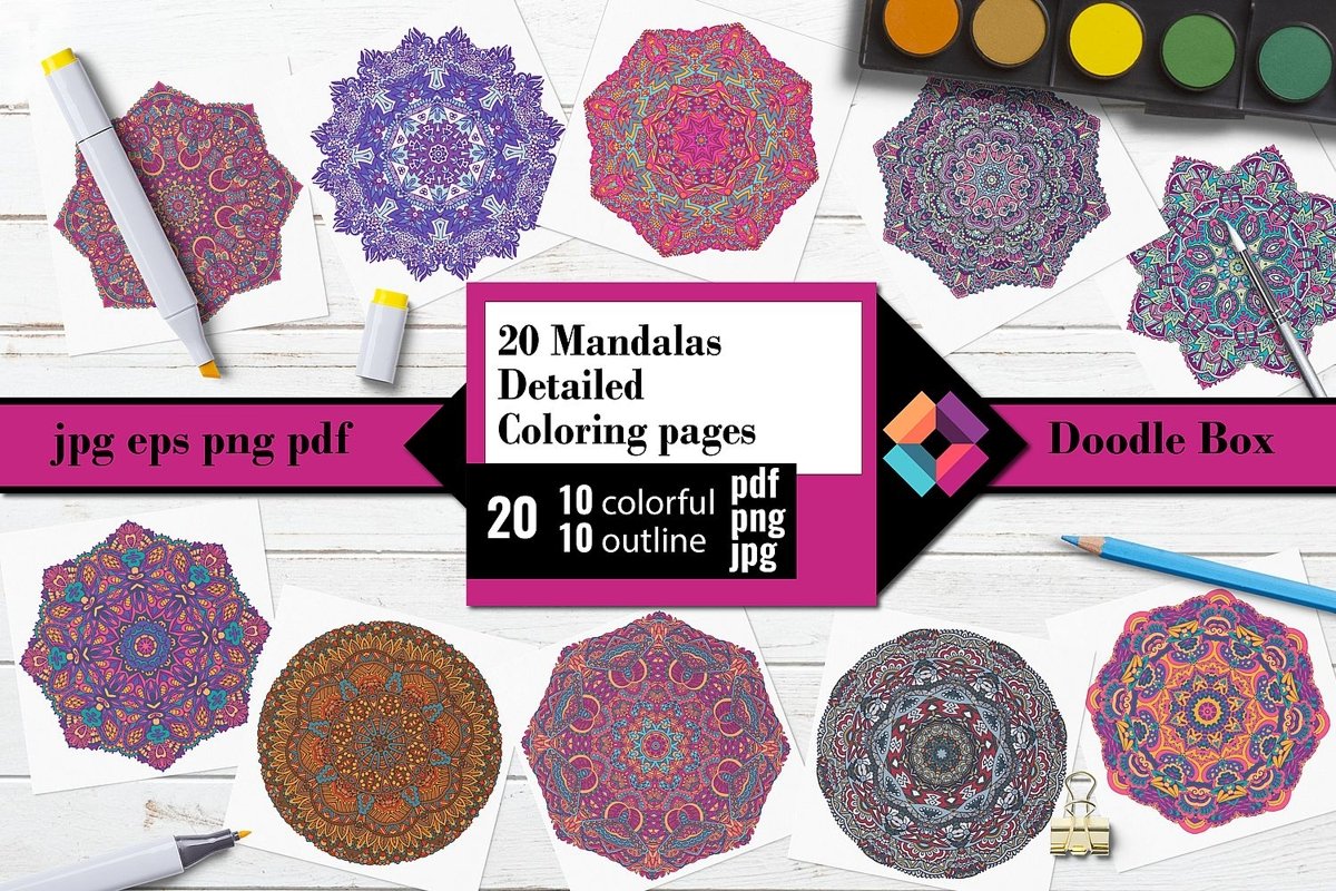 Mandalas detailed Coloring pages example image 1