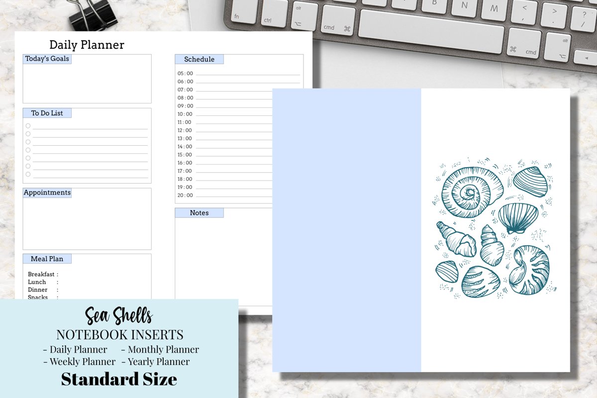 Sea Shells Standard Size Notebook Inserts example image 1