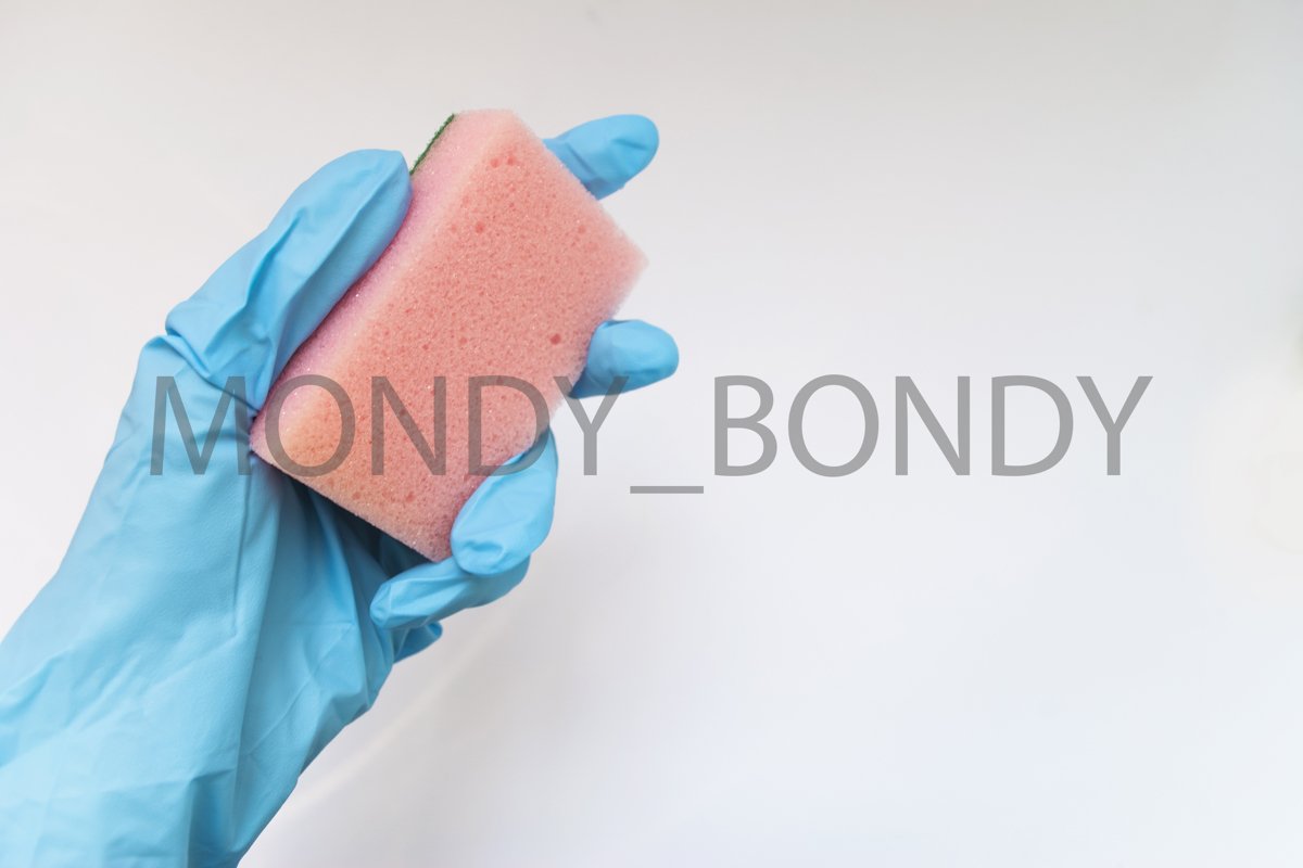 Hand in glove and washcloth example image 1