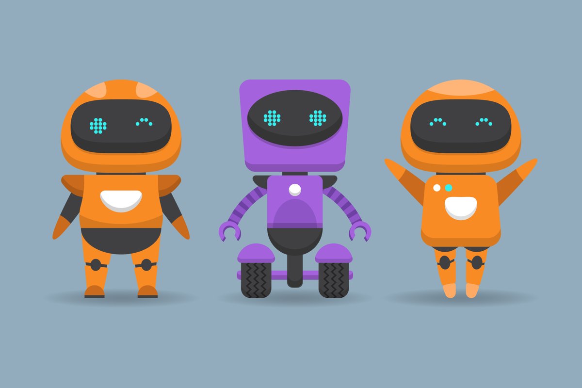 Flat Robots Vector example image 1