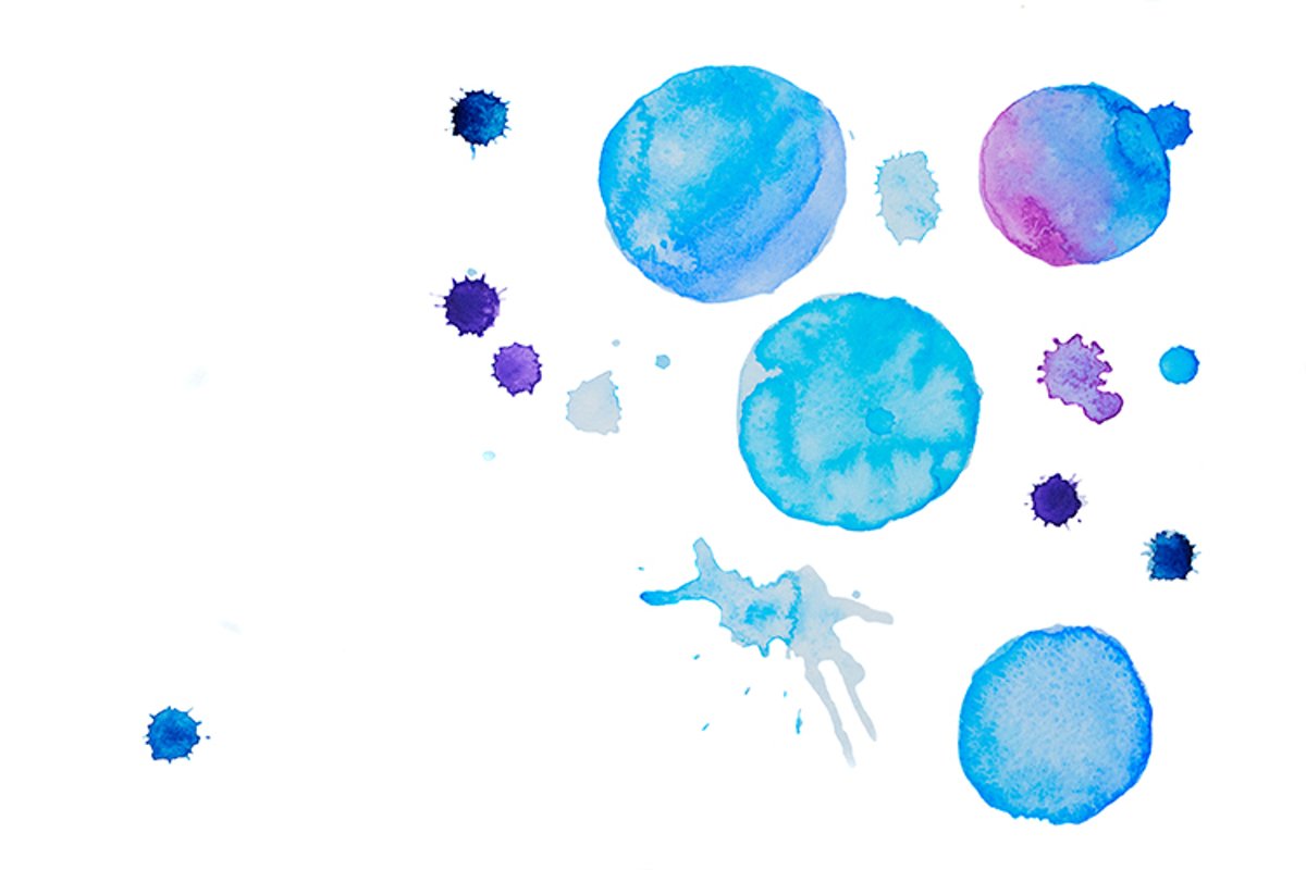 Blue watercolor spots example image 1