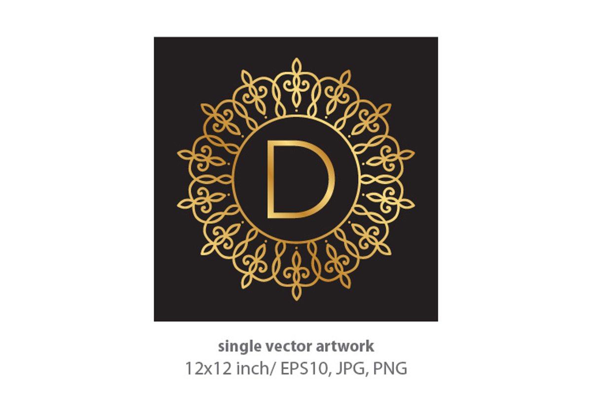 Letter d, inside luxury frame example image 1