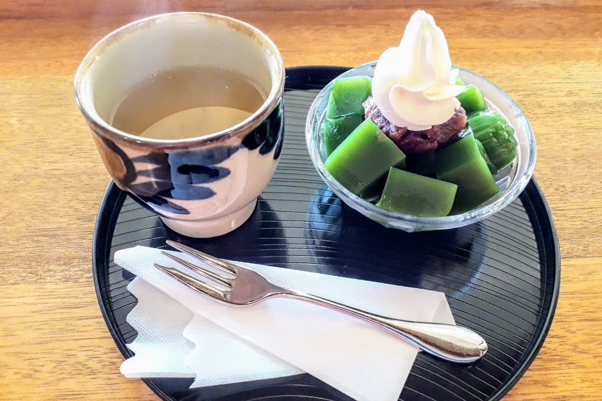Food photos Dessert and green tea Okinawa Japan example image 1
