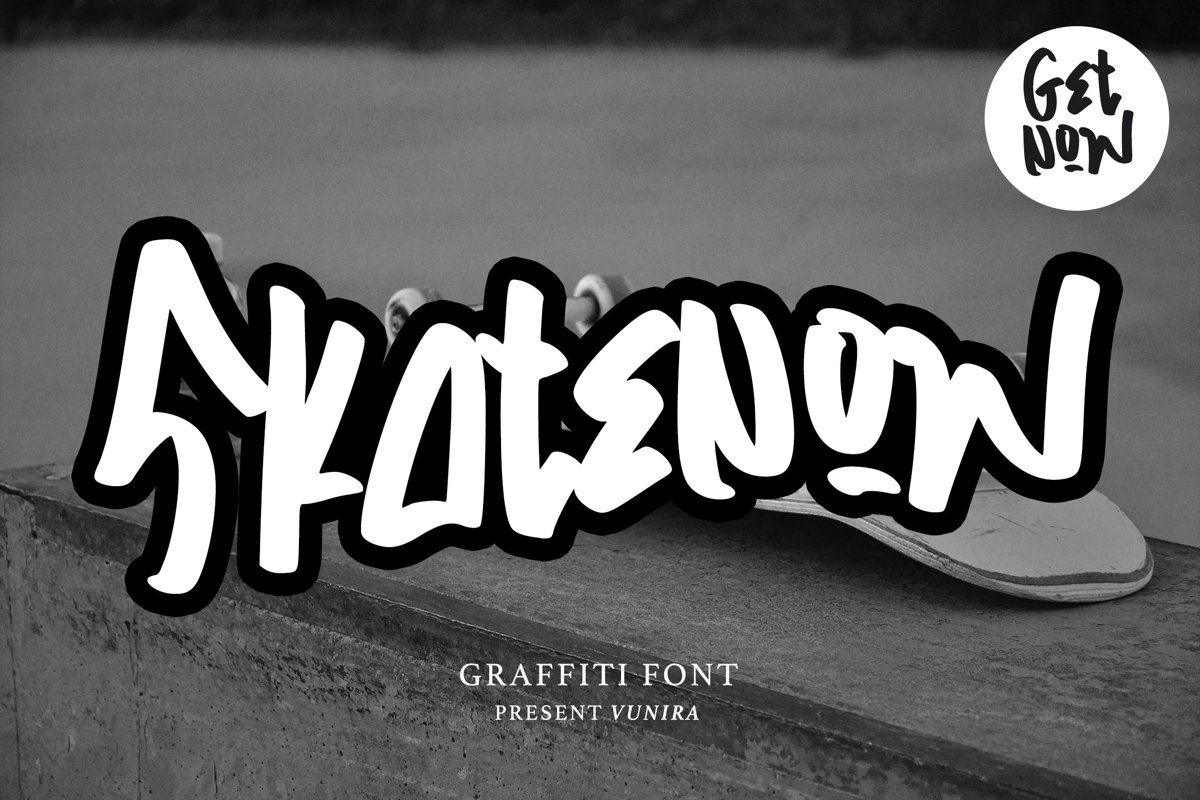 Skatenow | Graffiti Font example image 1