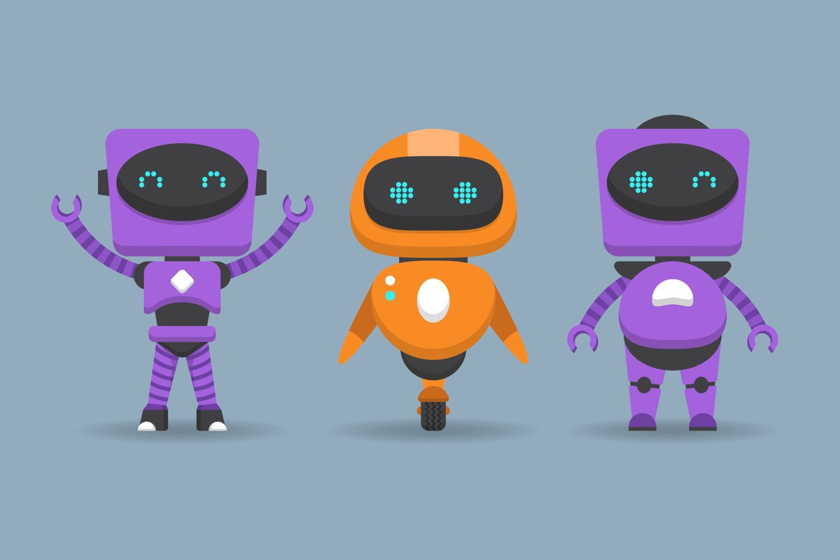 Flat Robots Vector example image 1