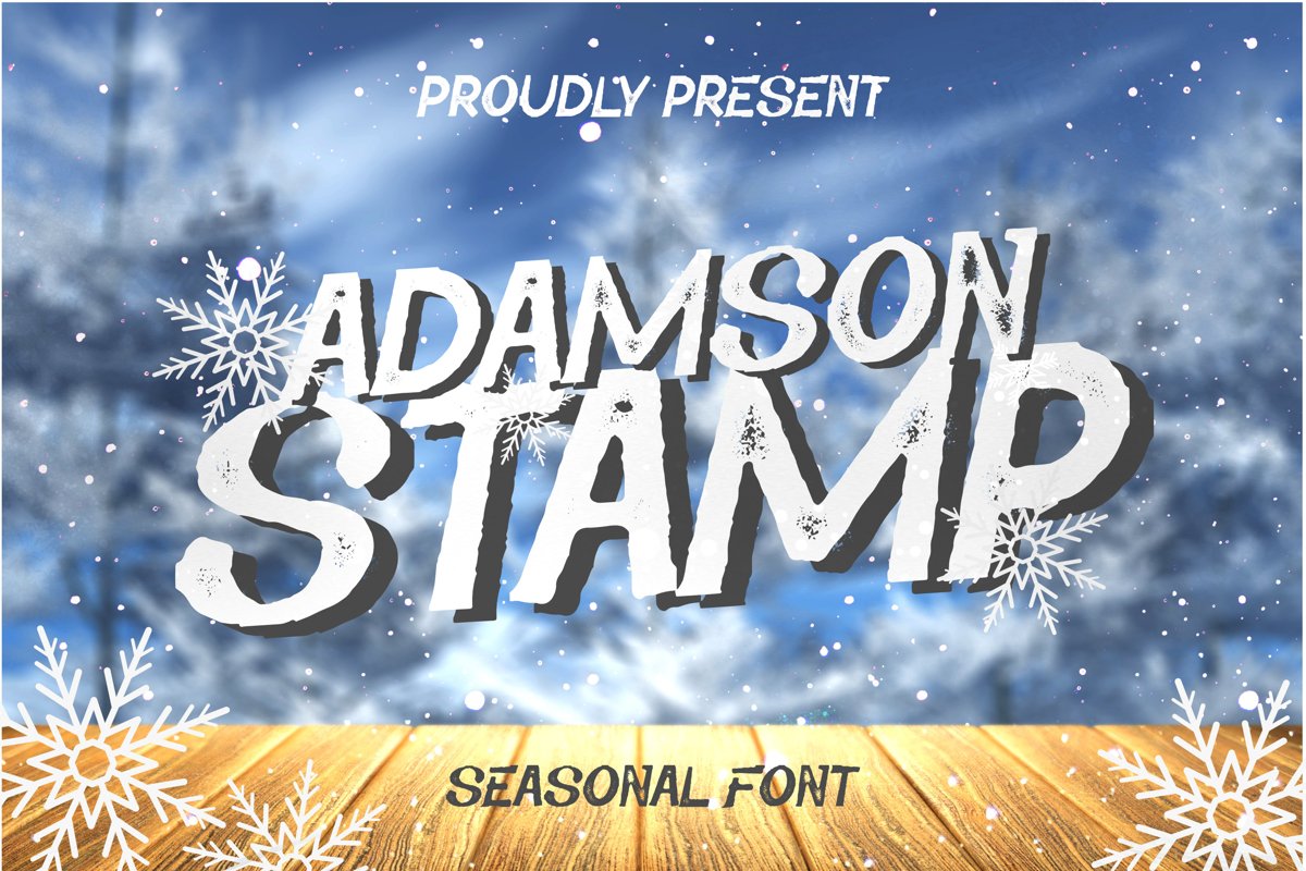 Adamson Stamp Font example image 1