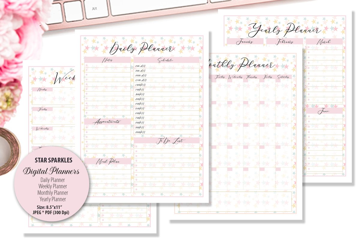Star Sparkles Digital Planner example image 1