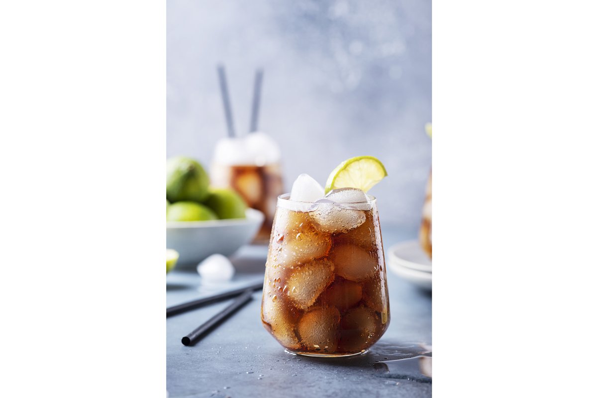 Traditional cocktail Cuba libre with rum, lime and cola example image 1
