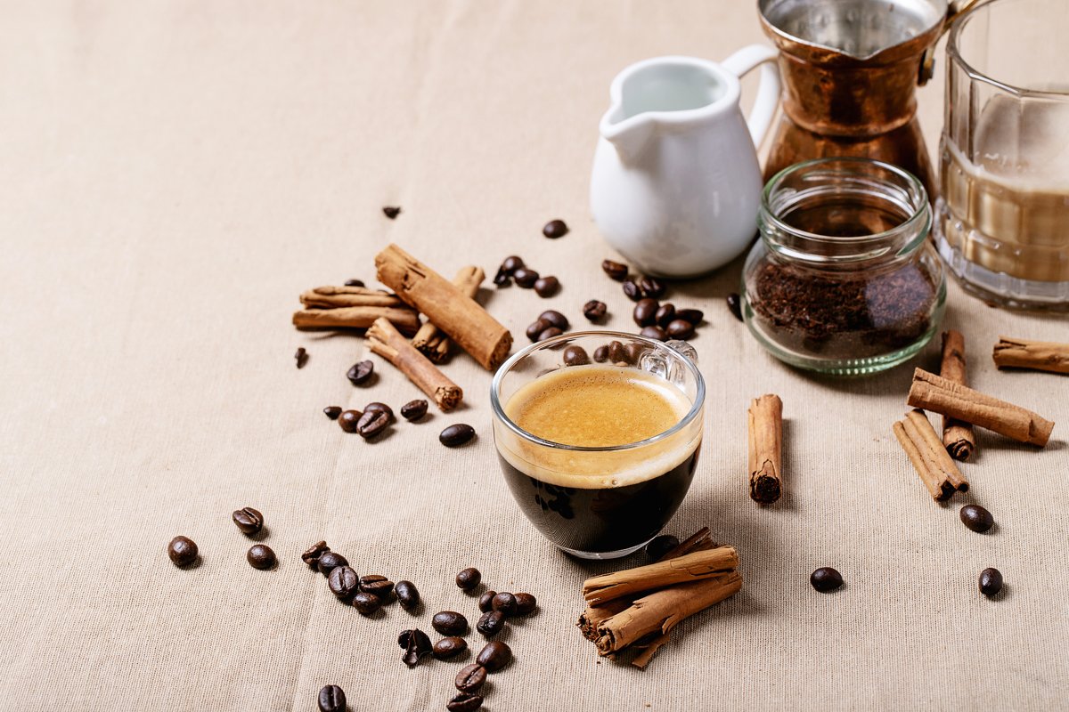 Fresh coffee with cinnamon example image 1