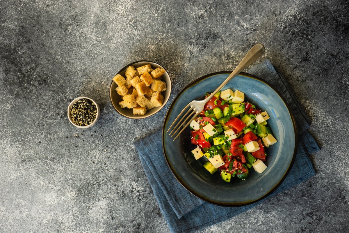 Healthy food concept with organic vegetables in salad example image 1