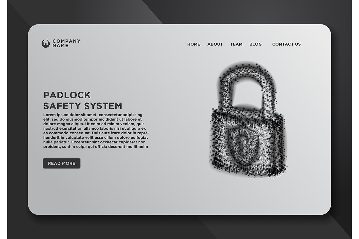 Web page design templates collection of lock, padlock, safet example image 1