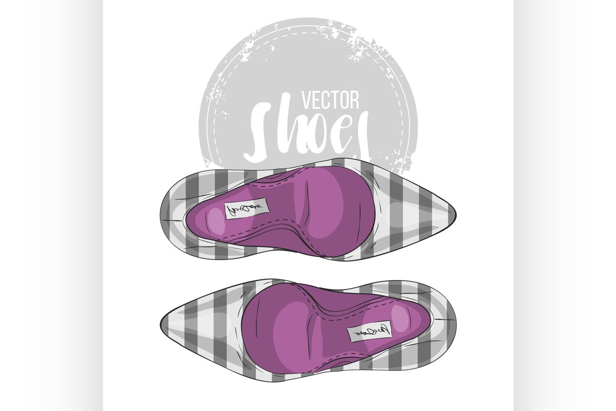 Fashion vector sketch womens shoes. example image 1