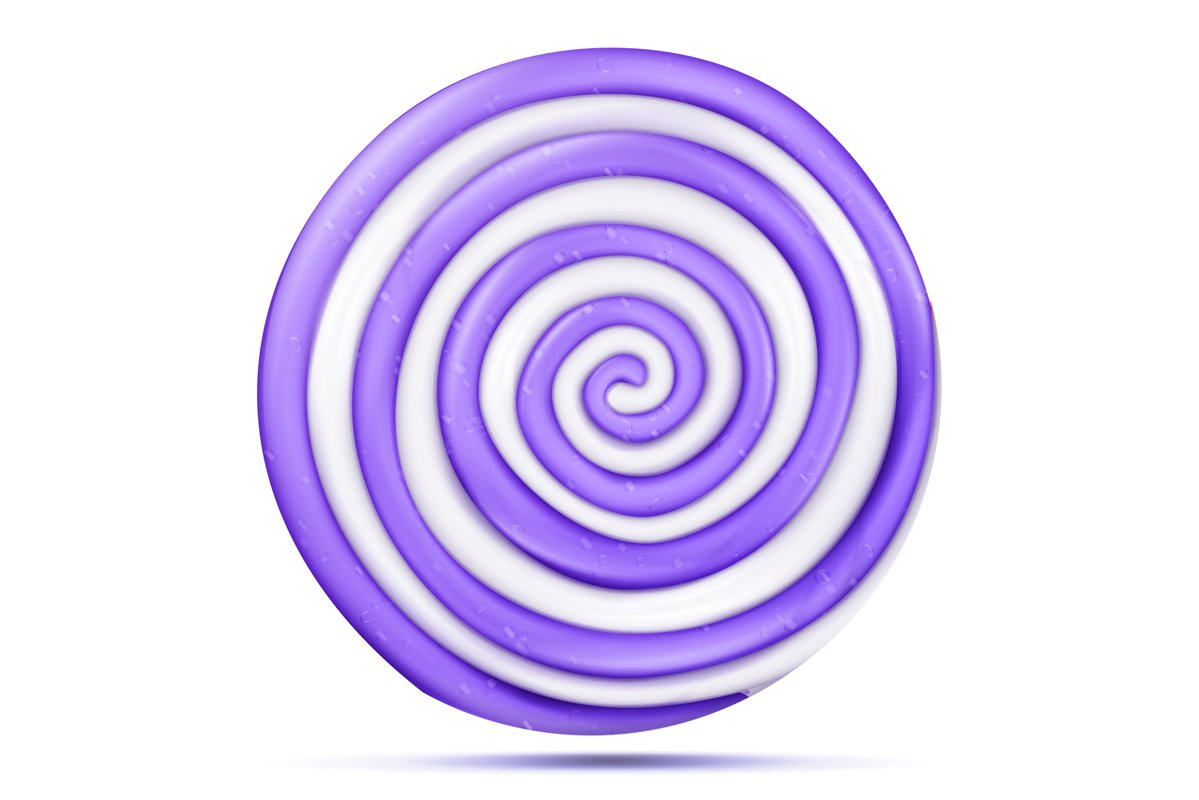 Lollipop Isolated Vector. Realistic Candy Round Purple example image 1