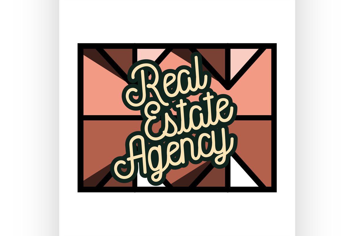 Color vintage real estate agency emblem example image 1