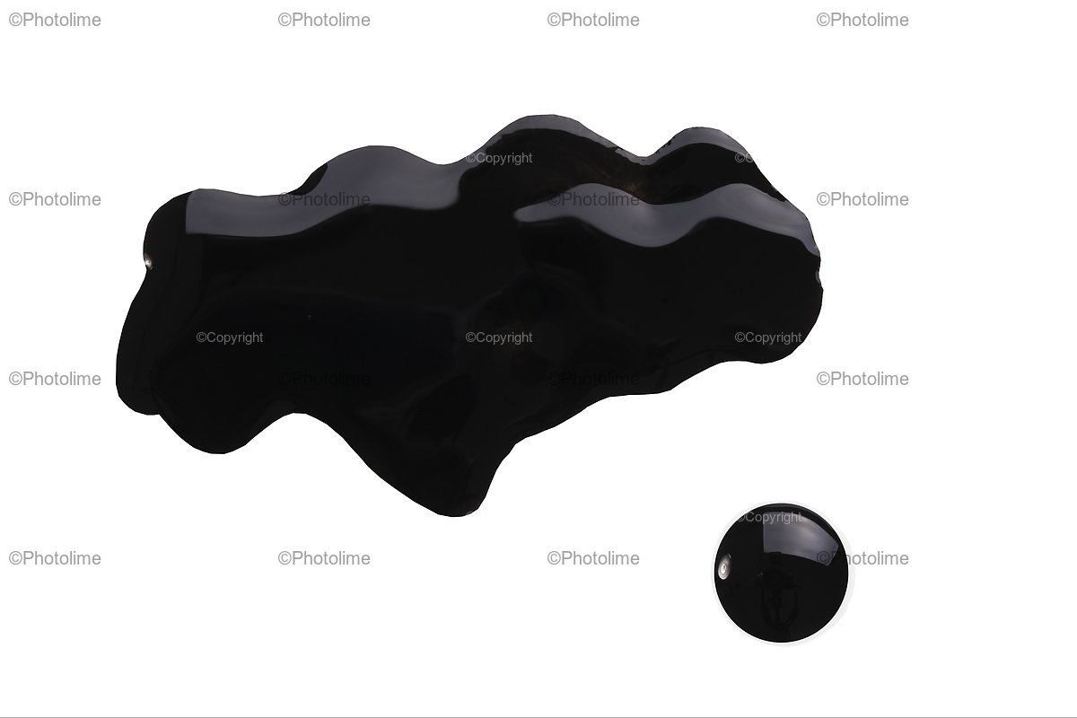 Spilled black nailpolish isolated on white example image 1