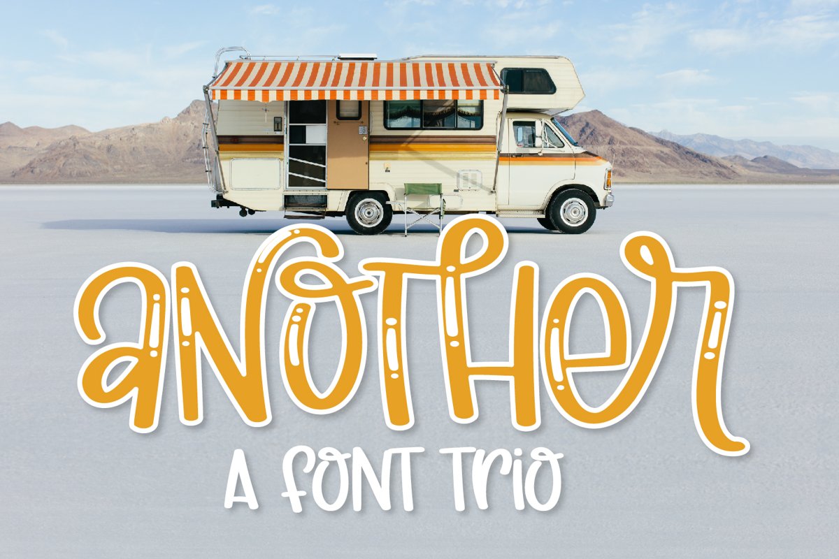 Another - A Thick Scripty Font Trio - with Shine & Outline example image 1
