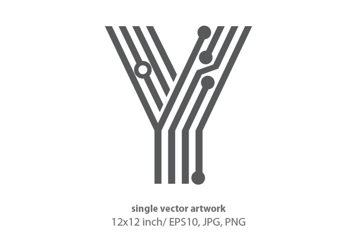 digital letter y- single vector artwork example image 1