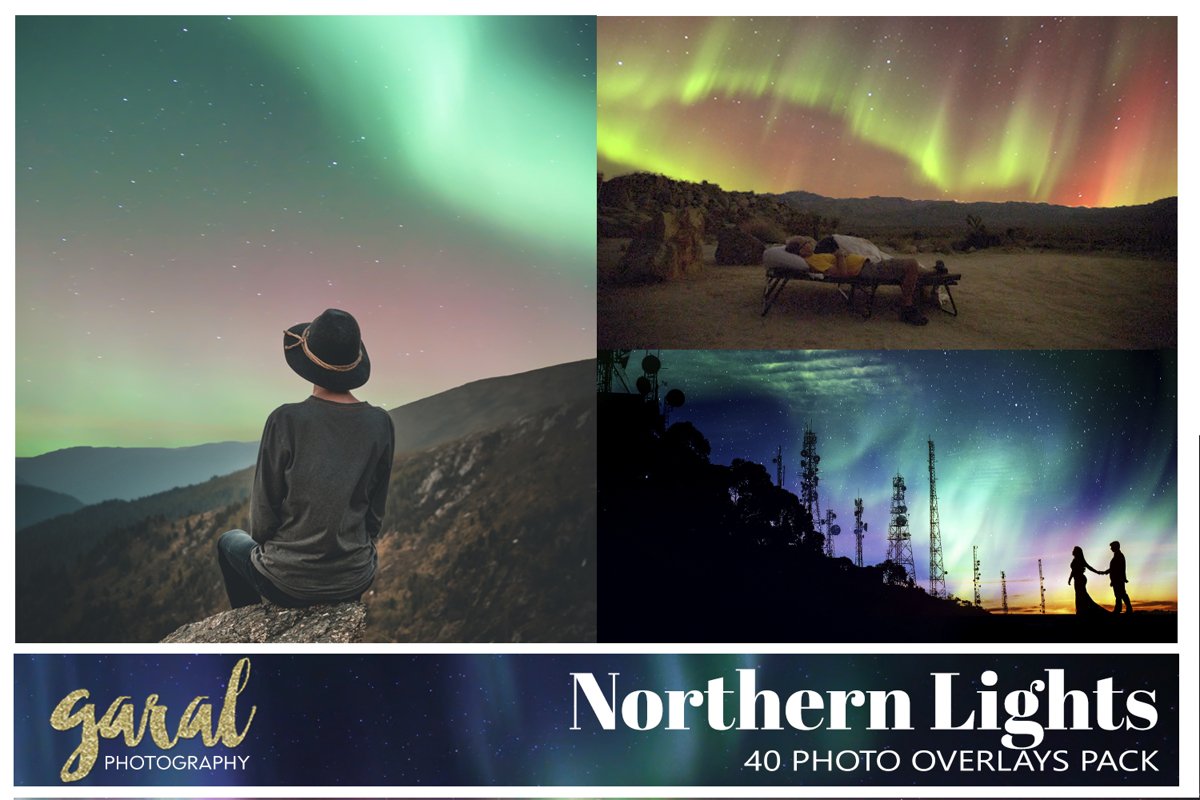 40 Northern Lights Digital Overlays example image 1