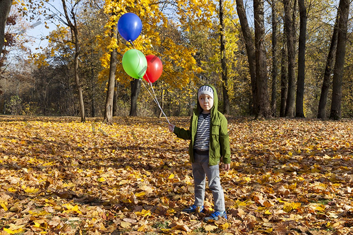 boy walking in autumn park example image 1
