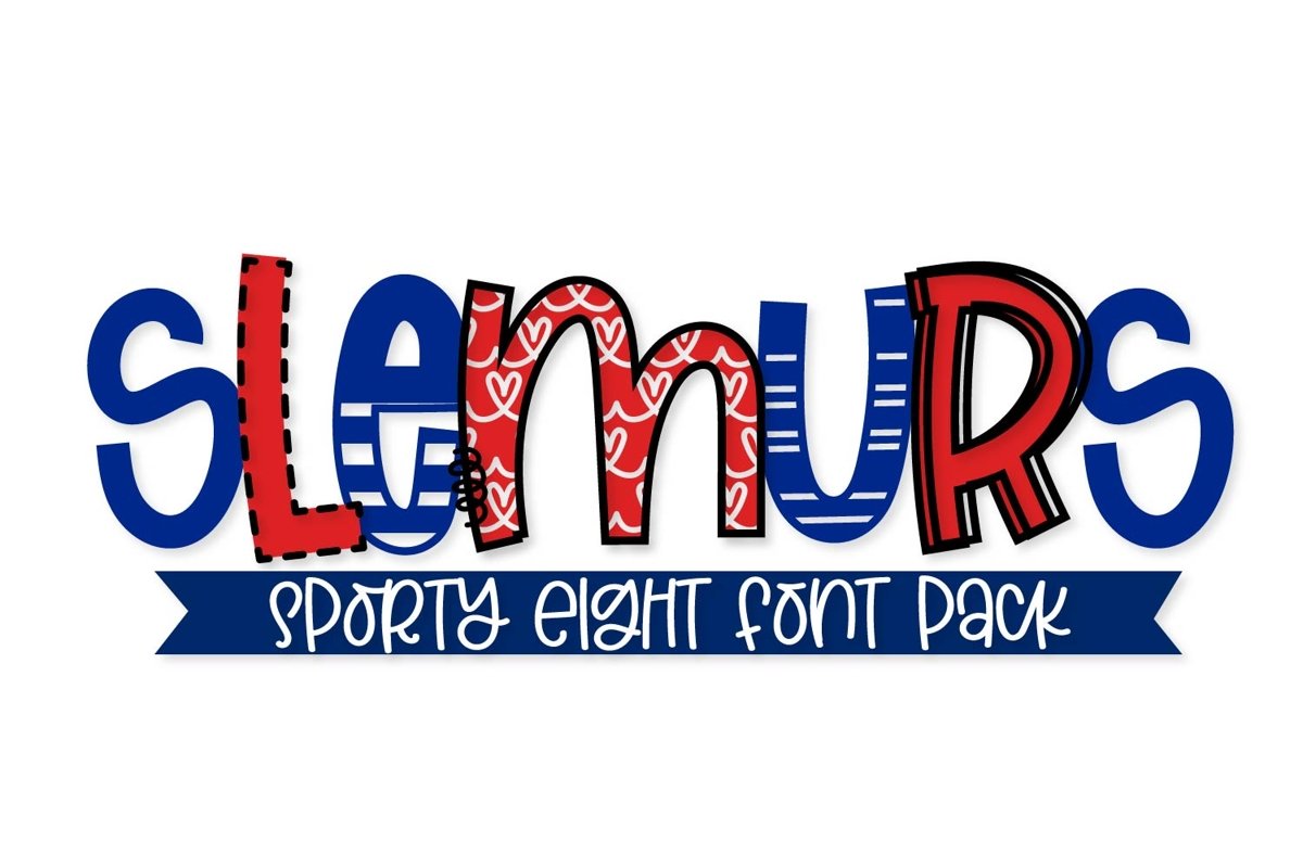 Slemurs - A Sporty Eight Font Mix & Match Bundle example image 1